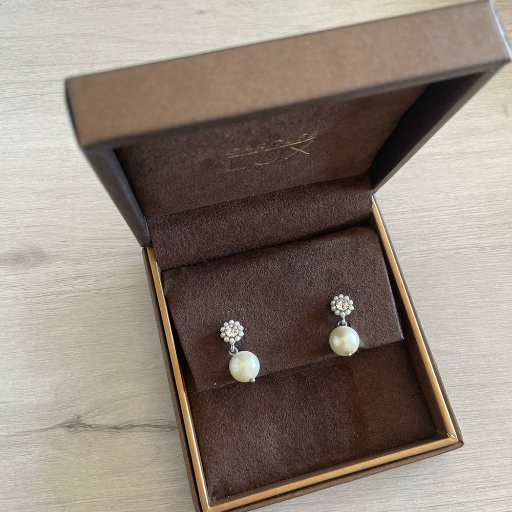 Timeless White and Silver Drop Earrings